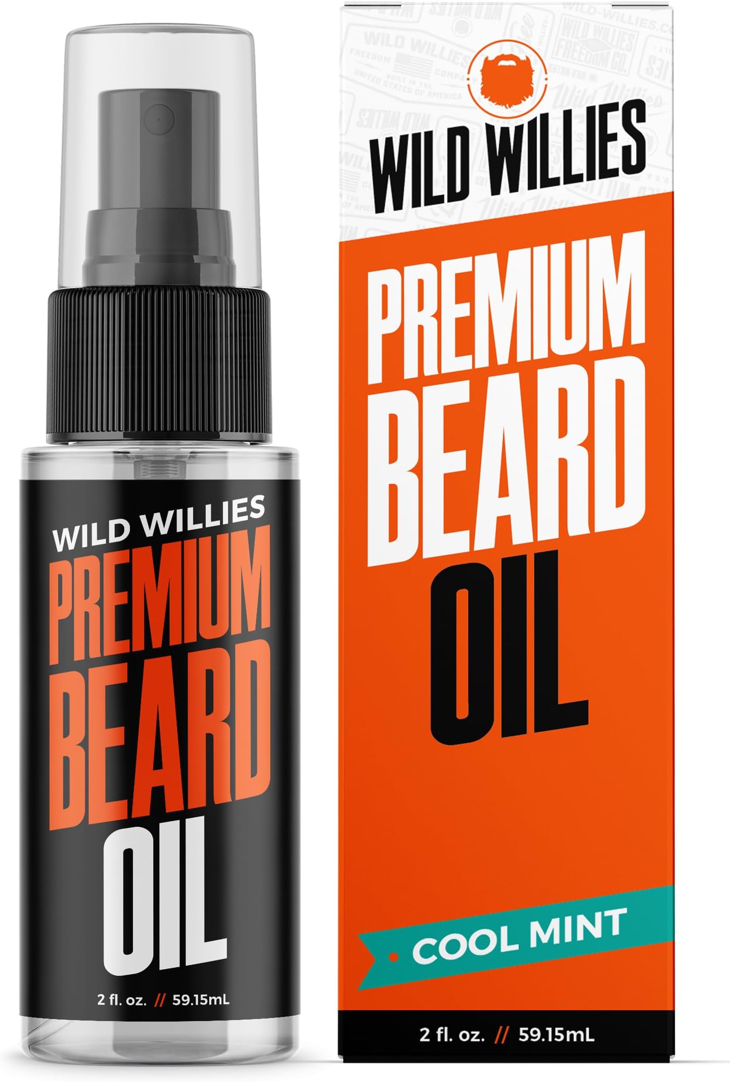 Wild Willies Cool Mint Beard Oil for Men - Made with 10 Natural Conditioner Ingredients and Organic Essential Oils to Provide Superior Performance, Promote Fast Growth & Restore Moisture. 2 oz.