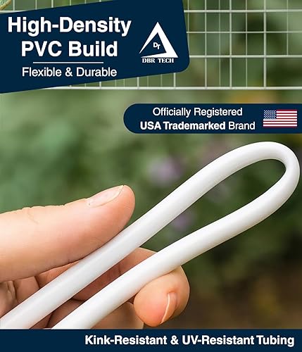 Miniatura 4 de Tubo de riego por goteo de 1/4, 100 pies, manguera flexible de riego por goteo de plástico PVC para jardinería, nebulización, hidroponía y proyectos