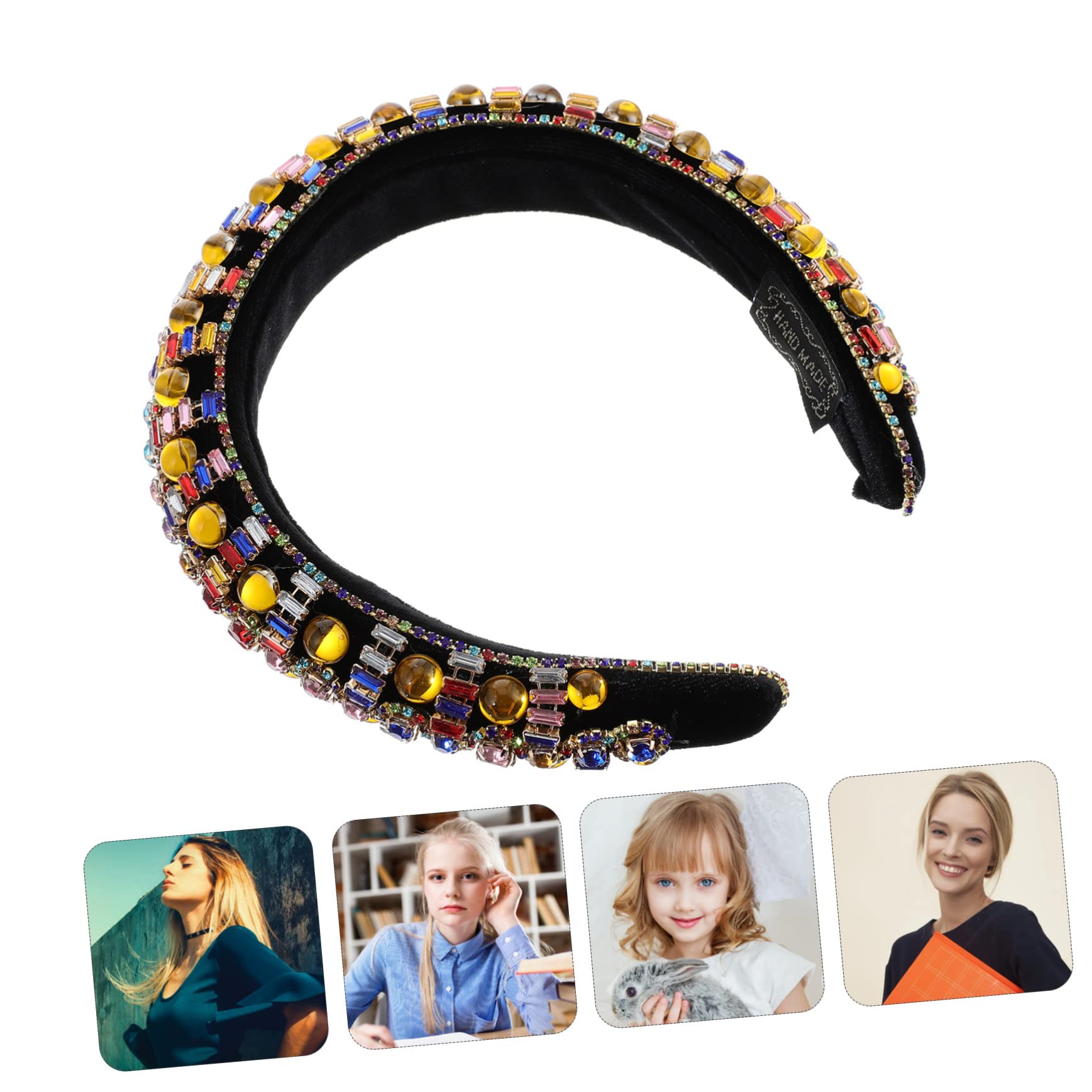 Baluue Breites mit Strass und Kristallen Besetztes Gepolstertes Haarband für Damen und Mädchen Modisch und Bequem für Täglichen Gebrauch und Elegante Abendkleider