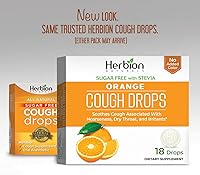 Vista 2 de Herbion Naturals Gotas para la tos sin azúcar con sabor a naranja natural, naranja natural, (paquete de 3), 18