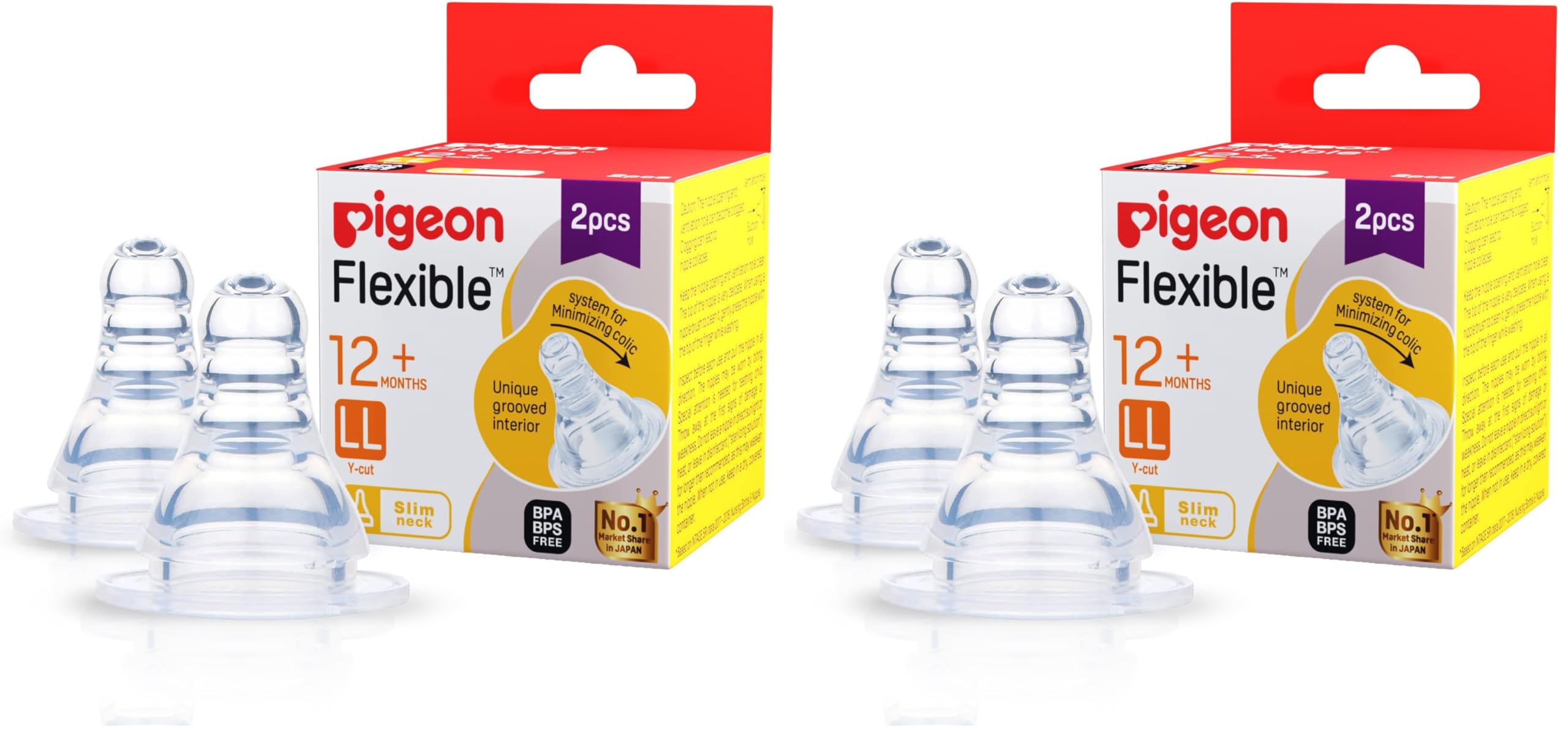 Pigeon Peristaltic Silicone Nipple LL Y-Cut | for 12+ Month Babies | BPA & BPS Free | Natural Feeding Motion | Pack of 4-image-40