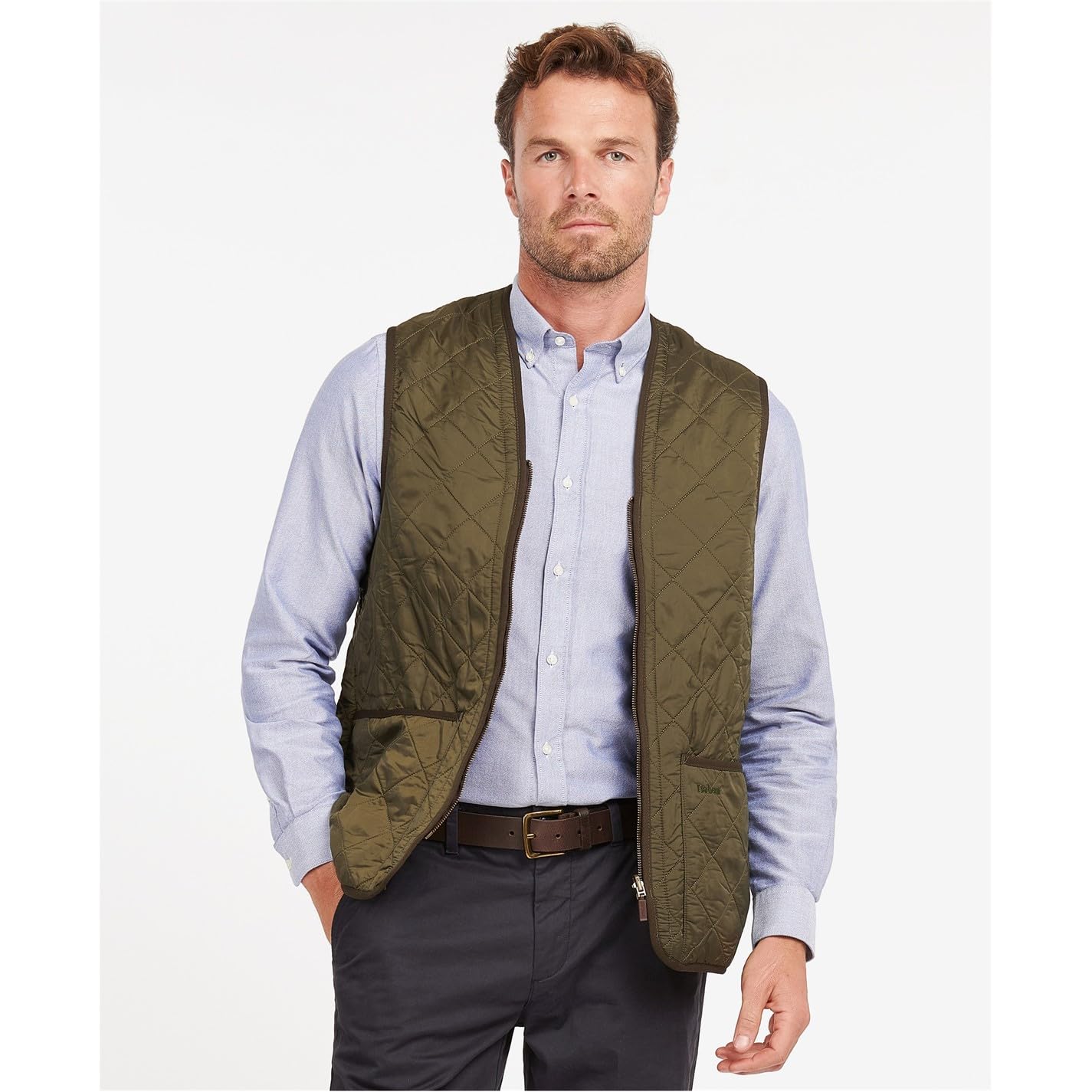 Barbour Gilet Trapuntato Uomo Verde con Zip MLI0002OL91 Verde S