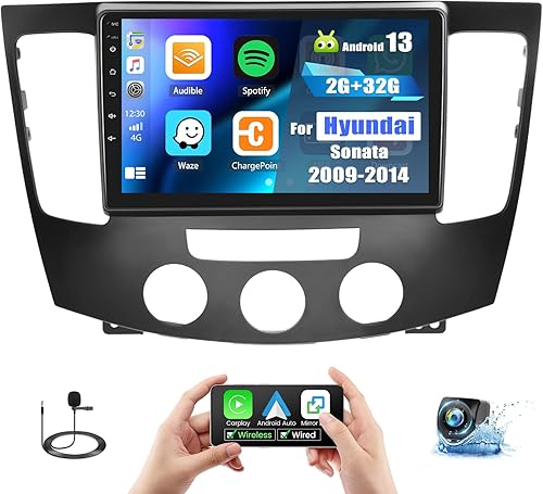 2+32G Android 13 Car Stereo para Hyundai Sonata 2009 2010,9 ''HD pantalla táctil Hyundai Sonata Radio del coche con inalámbrico Apple Carplay