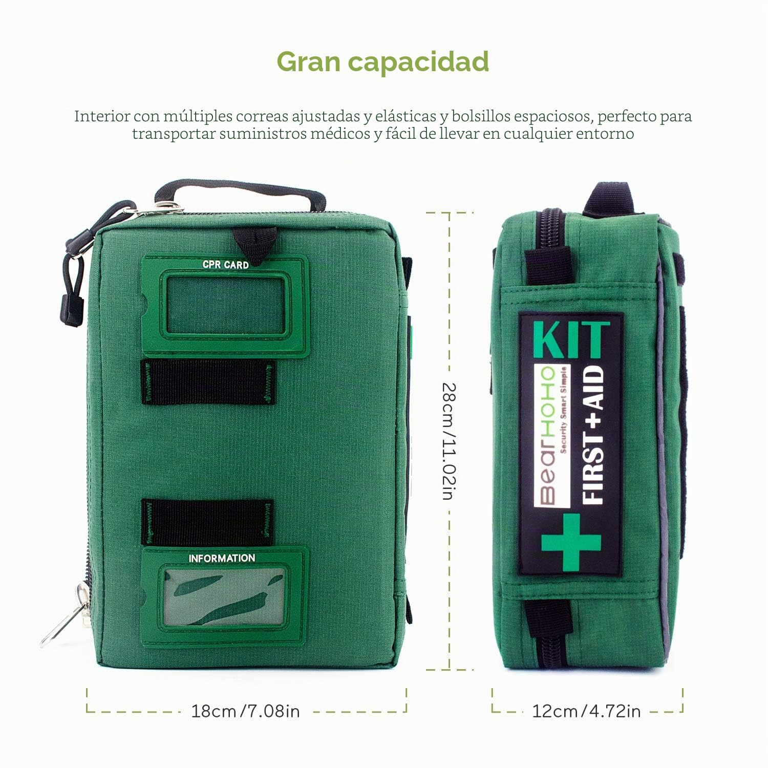 Kit de primeros auxilios profesional de 255 piezas para emergencias y supervivencia, kit médico para traumatismos con compartimentos etiquetados para barco, coche, camión, camping, senderismo, viajes