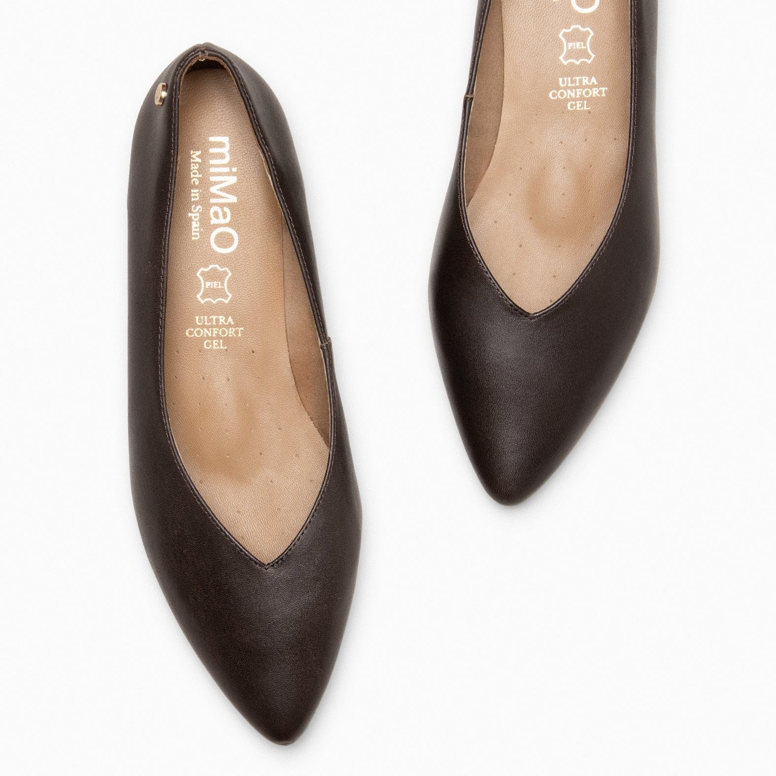 miMaO. Zapatos cómodos con cuña Interna y Plantilla de Gel para Mujer. Calzado de Piel. Hecho en España