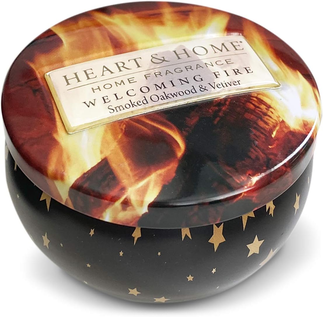 Heart & Home Christmas Tin Candle (Welcoming Fire)