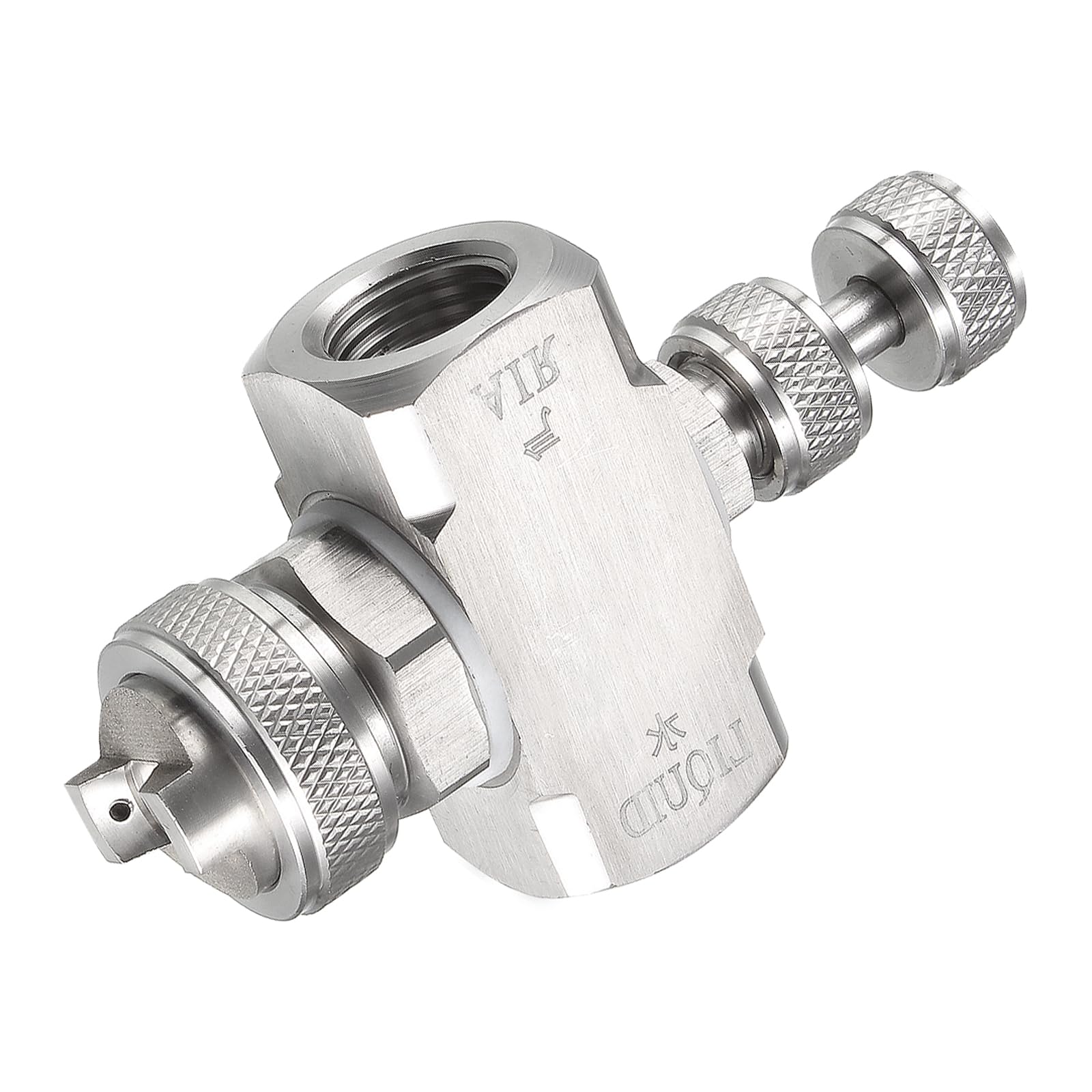 METALLIXITY Aria Atomizzazione Ugello (72mm/2.83") 1pz, Acciaio Inossidabile Acciaio 1/4 BSPT 80 Grado Miscela Tipo Spruzzo Ugello - per Rimozione ruggine, Argento