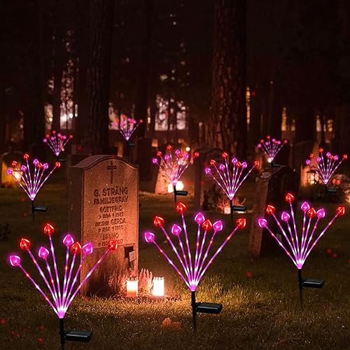 Miniatura 7 de Luces de estaca de corazón para exteriores, paquete de 2 luces solares de San Valentín, 16 luces LED solares de San Valentín, luces de corazón