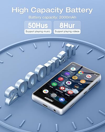 Miniatura 2 de Reproductor de MP3 de 144 GB con Bluetooth y WiFi, reproductores de MP3 y MP4 con pantalla táctil de 4.02 pulgadas y altavoz, reproductores de