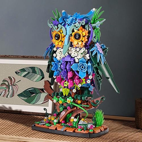 Miniatura 9 de Sillbird MOC - Juego de juguetes de construcción de flores de animales, modelo coleccionable floral para decoración del hogar o arte de oficina, Día