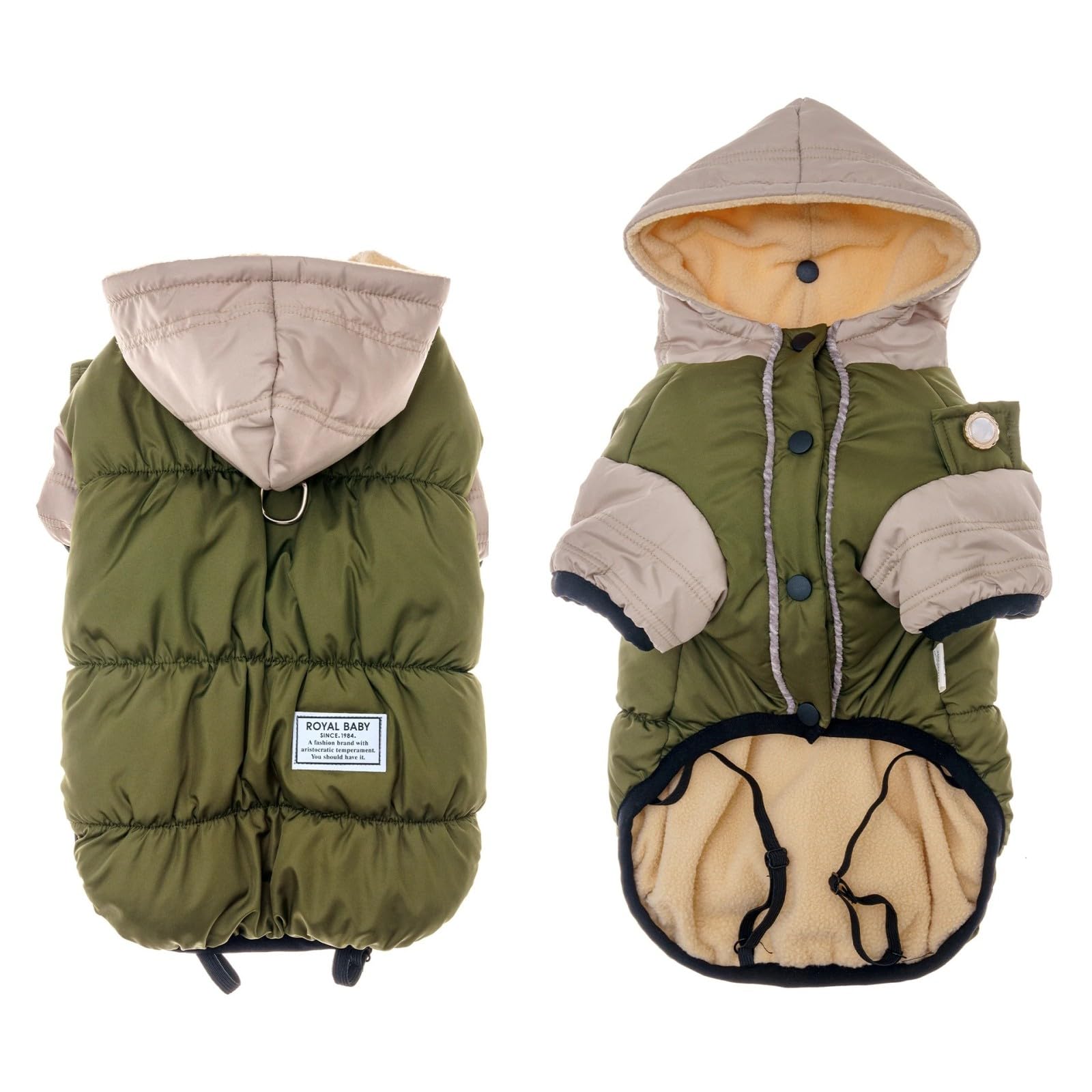 Chien veste à capuche imperméable polaire pour stopper le froid