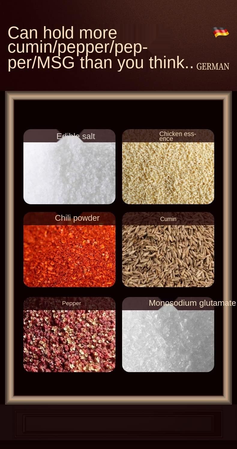 DJASM Kitchenware Heat-resistant Seasoning Box Seasoning Jar Set Sealed Seasoning Bottle Glass Seasoning Bottle (Color : A, Size : 3pcs)