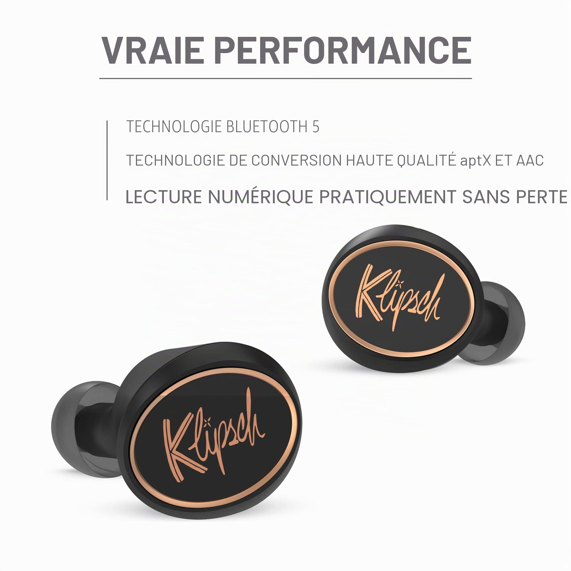 Klipsch T5 True Wireless Écouteurs sans Fil S,M,L Argent