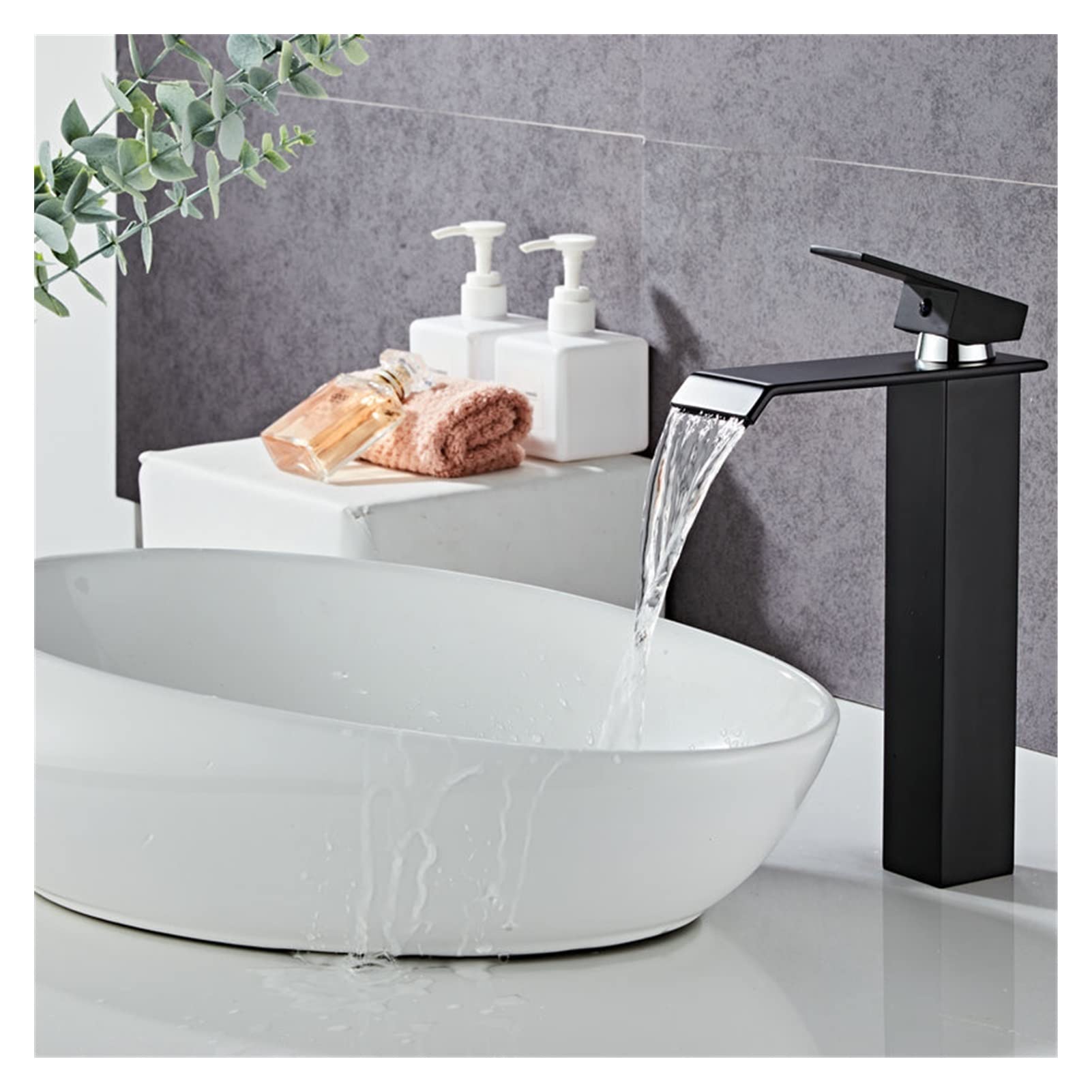 Grifo de lavabo oro rosa en latón macizo para baños elegantes