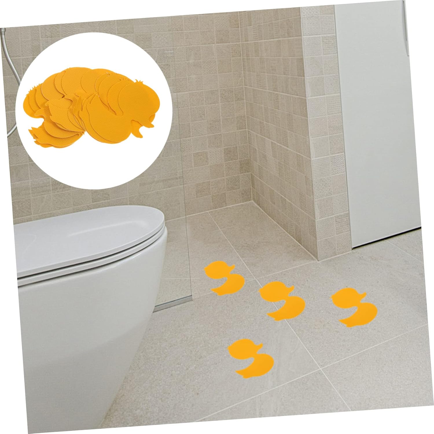 Cabilock 12pcs Yellow Bathtub Stickers PEVA Anti Slip for Boys and Girls
