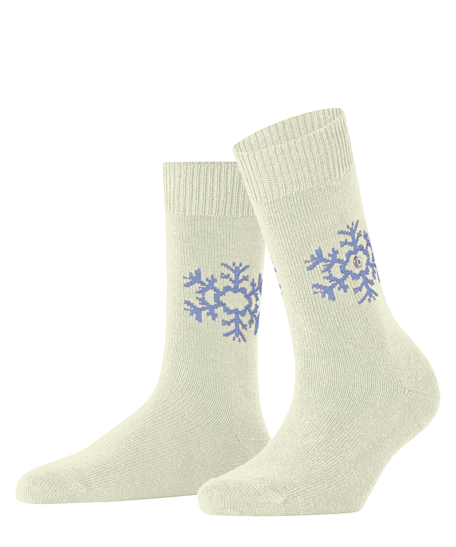 Burlington Women's Snowstar W So Wool Patterned Socks 1 Pair, White Ivory 2062, 3.5-7