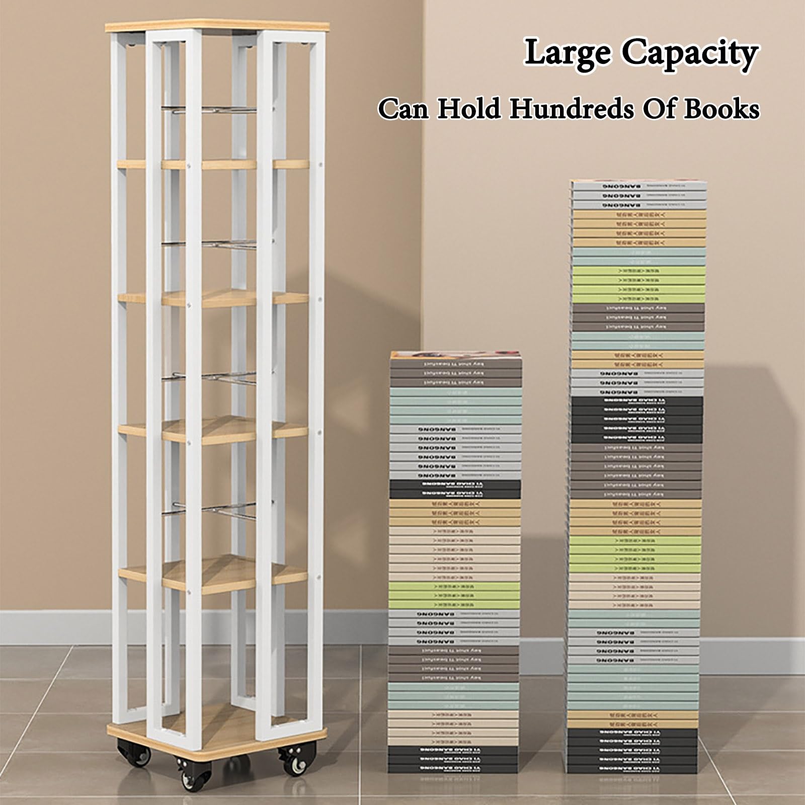 Étagère rotative à 360 degrés, 2, 3, 4, 5, 6 étages Bibliothèques au Sol en Bois Étagère de Rangement Haute d'angle pour la Maison, la Chambre, Le Salon, Le Bureau (Color Étagère rotative à 360 degrés, 2, 3, 4, 5, 6 étages Bibliothèques au Sol en Bois Étagère de Rangement Haute d'angle pour la Maison, la Chambre, Le Salon, Le Bureau (Color