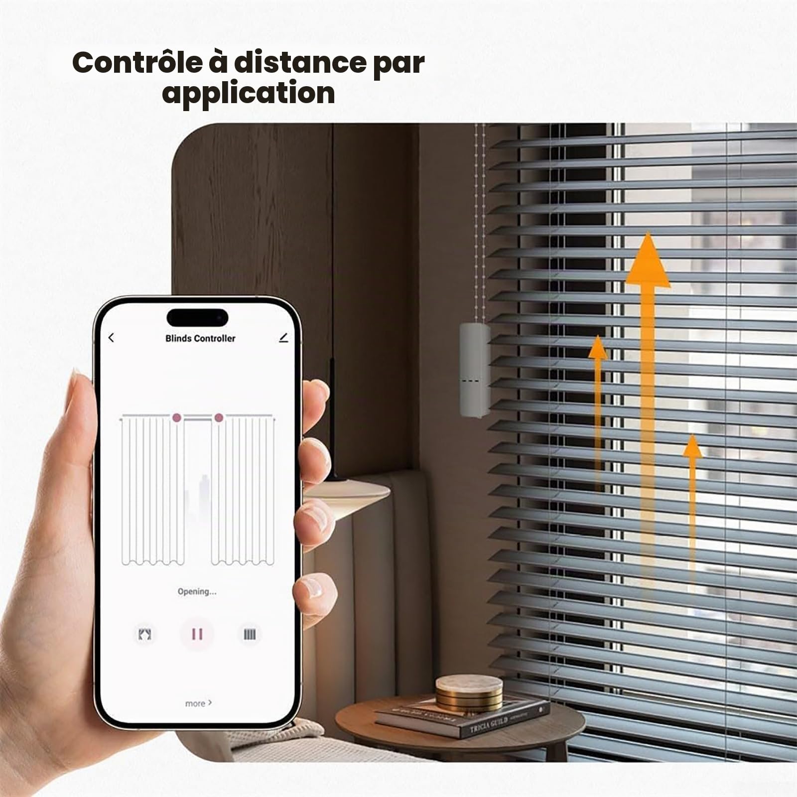 MObyat Ouvre-Porte Intelligent Motorisé pour Stores À Enrouleur À Chaîne, Moteur Intelligent pour Rideaux À Cordon avec Télécommande Et Commande Vocale, Réglage L'heure, Mémoire Coupure Courant