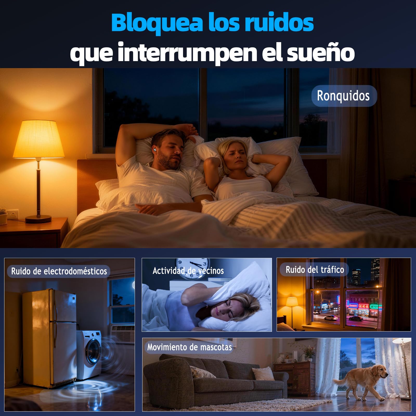 Auriculares para Dormir Auriculares Inalámbricos Bluetooth 5.4 Lado, 6 EQ | Mini Auriculares con LED, Doble Modo Sueño 40H, Diseño Cómodo Sleep Earbuds para Descanso, Viajes y Uso Nocturno