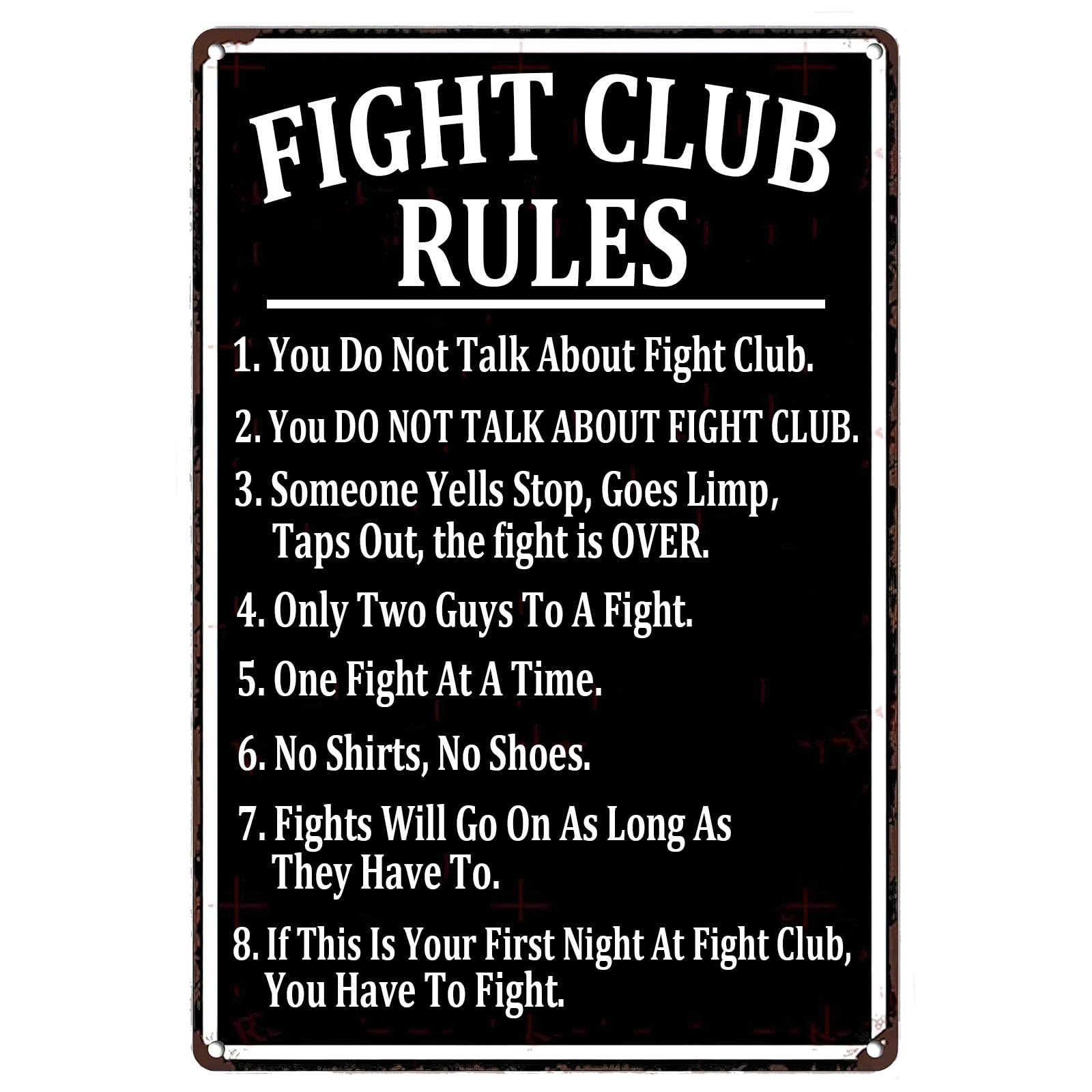 Fight Club Rules Metal Sign Review: Edgy Industrial Decor