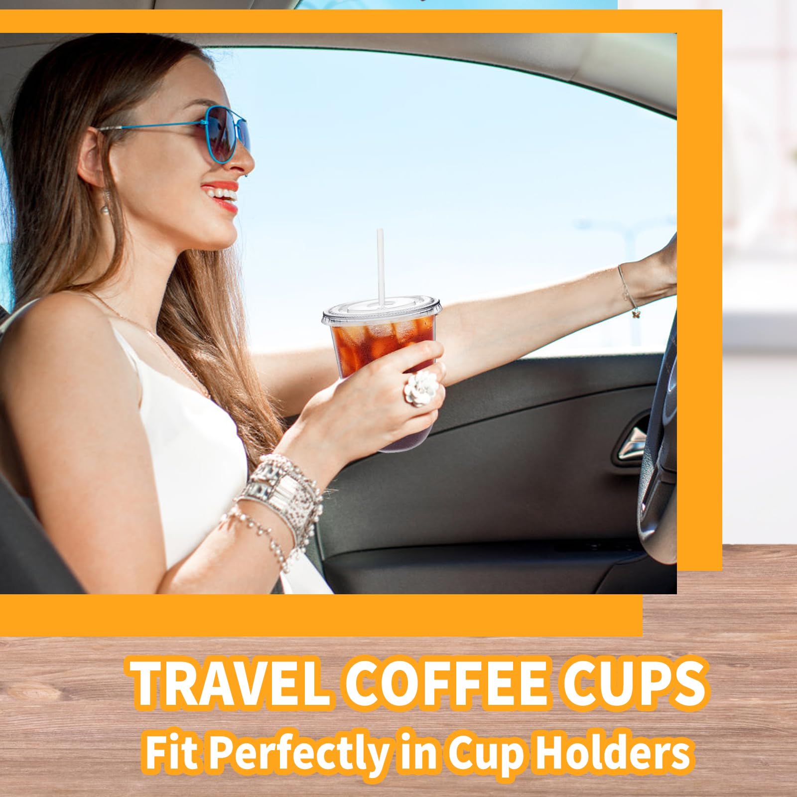 Alaeseje 50 Pack 16 oz Clear Plastic Iced Coffee Cups with Lids and Straws — Amazon image 7