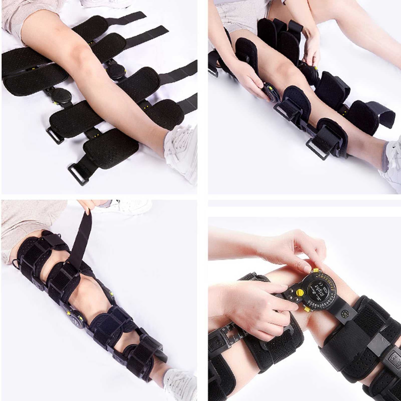 Regulowane Stabilizatory Kolan Z Zawiasami, Stabilizator Stawu Kolanowego, Oddychający, Regulowany Aluminiowy Wspornik, Stabilizator Boczny, Stabilizator Po Rekonwalescencji,Black-LEFT