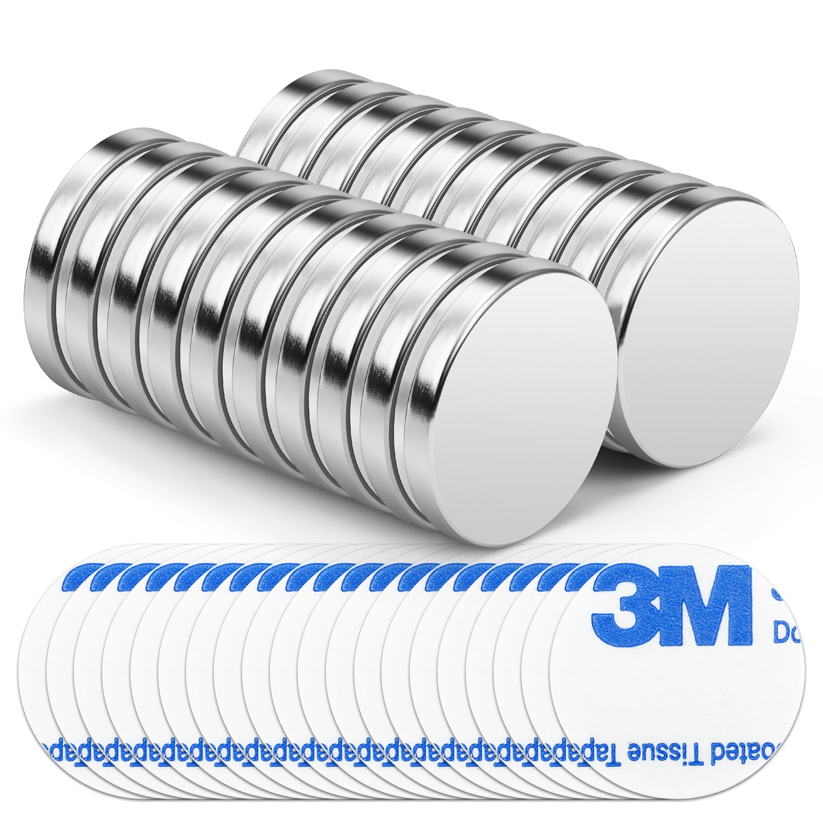 WuKong 20 Pezzo Magneti forti neodimio potente magnete calamita super forte da parete, Lavagna per il frigo Lavagna per ufficio Mini magneti rotondi per servizio pesante (20x 3mm)