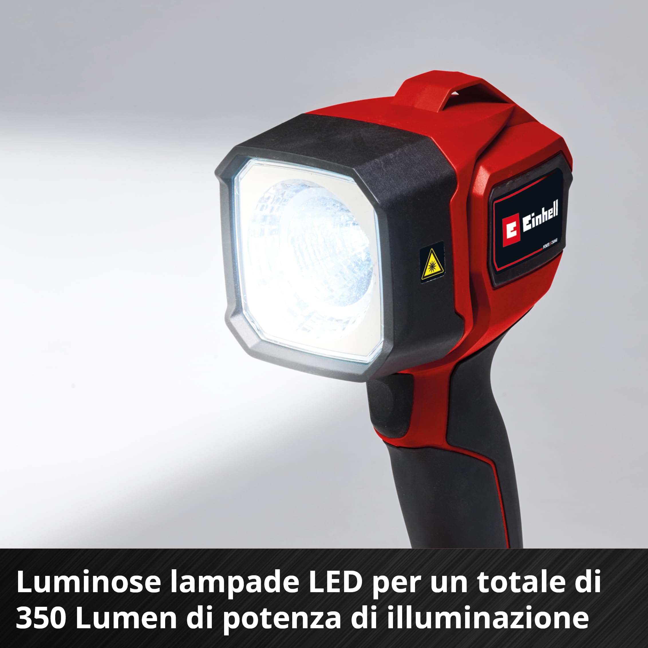 Einhell Torcia a batteria TC-CL 18/350 Li-Solo Power X-Change (18 V, 350 lm, 7000 K, portata 30 m, testata orientabile, luce LED di alta qualità, batteria esclusa)