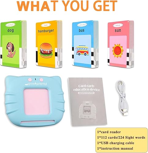 Miniatura 6 de Pocket Speech 224 Sight Word Talking Tarjetas Flash para ver y decir acelerar que tu hijo aprende a hablar, juguetes de terapia del habla para niños