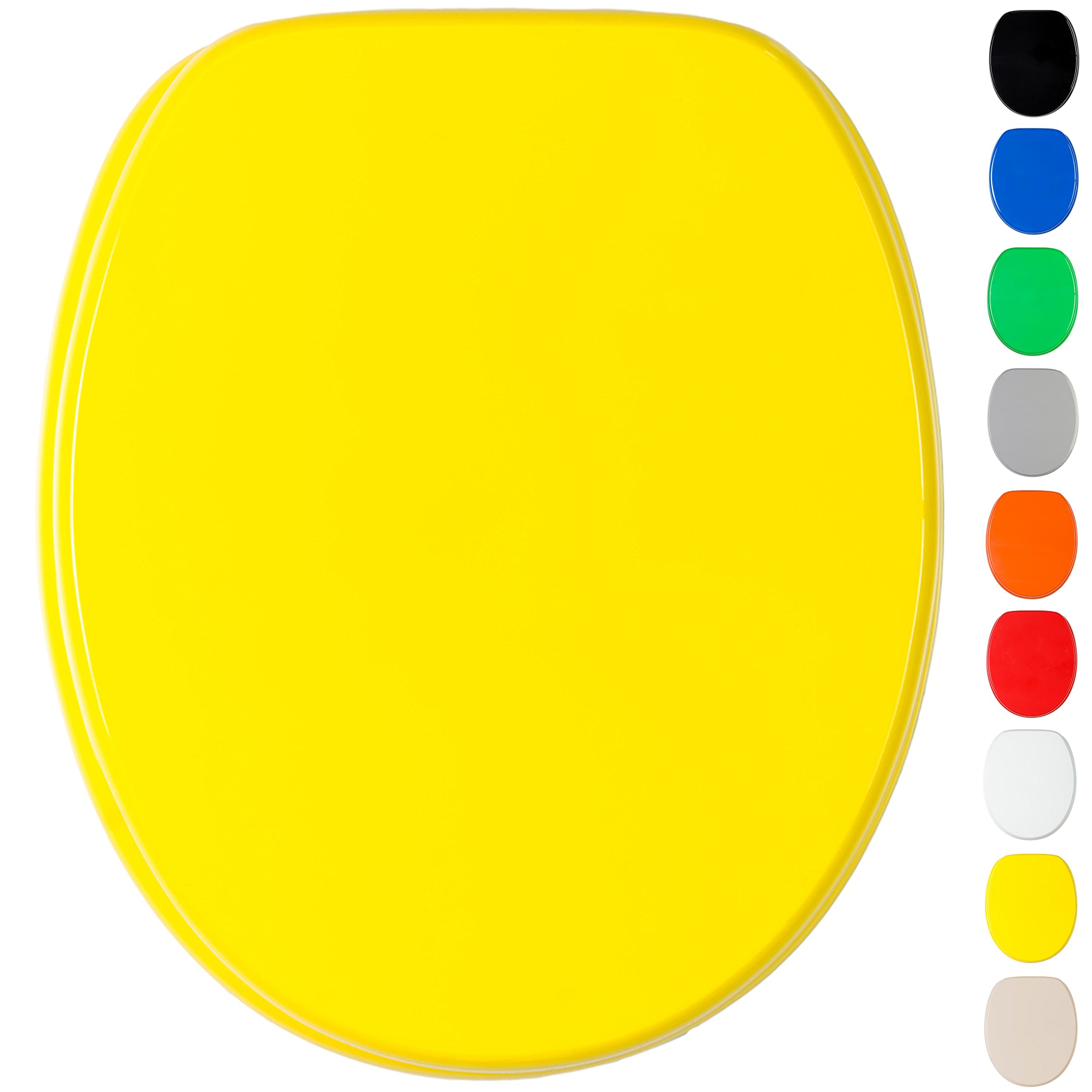 SaniloToilet Seat, Wide Choise of Toilet Seats, Stable Hinges, Easy to Mount (Yellow)