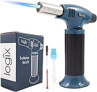 Vista 1 de Encendedor de antorcha de butano, antorcha de cocina para caramelizar, sellar, recargable con bloqueo de seguridad, llama doble ajustable