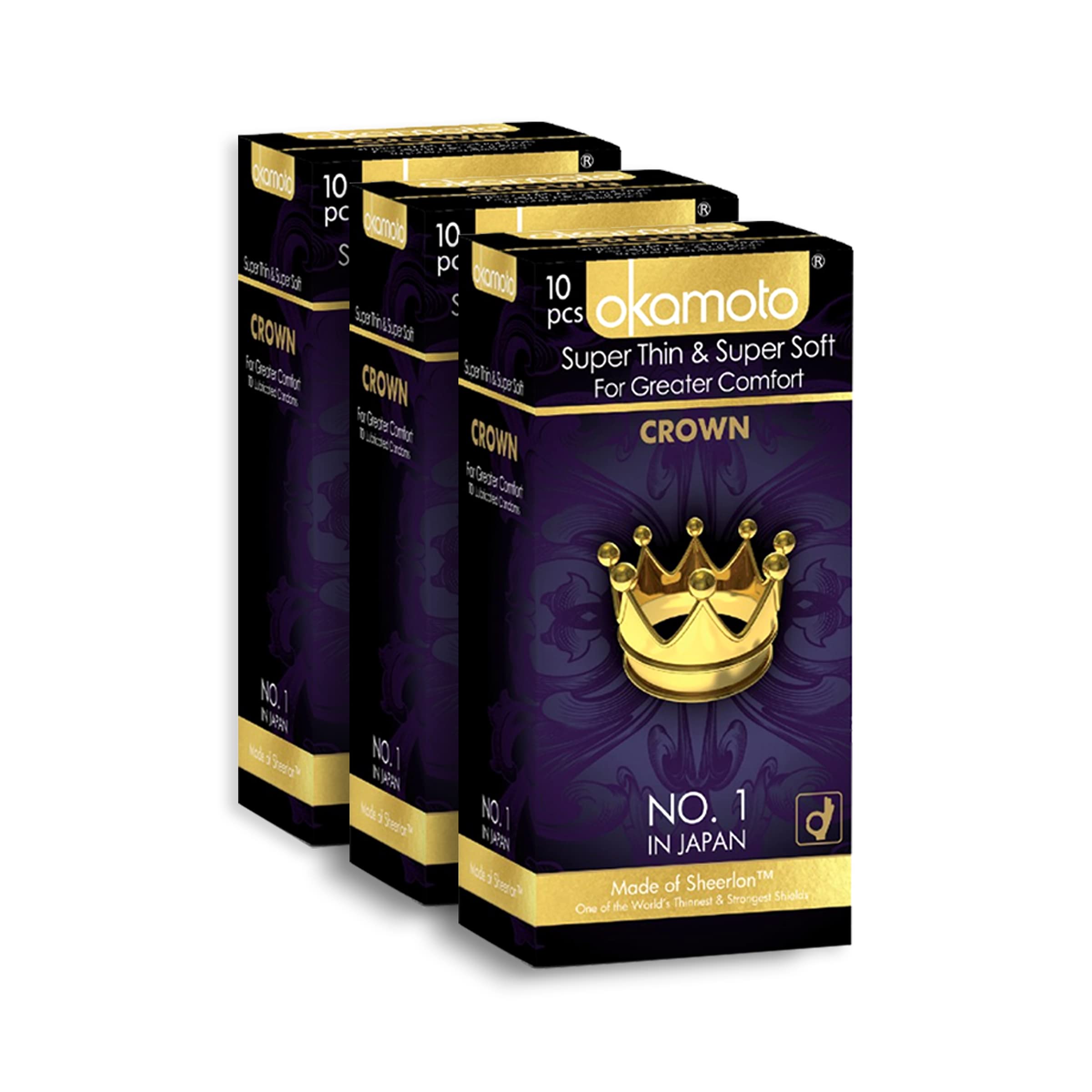 Sponsored Ad - Okamoto Crown Condom | Japans Best Condoms For Men | Ultra Thin Condoms For Male | (Pack Of 3).