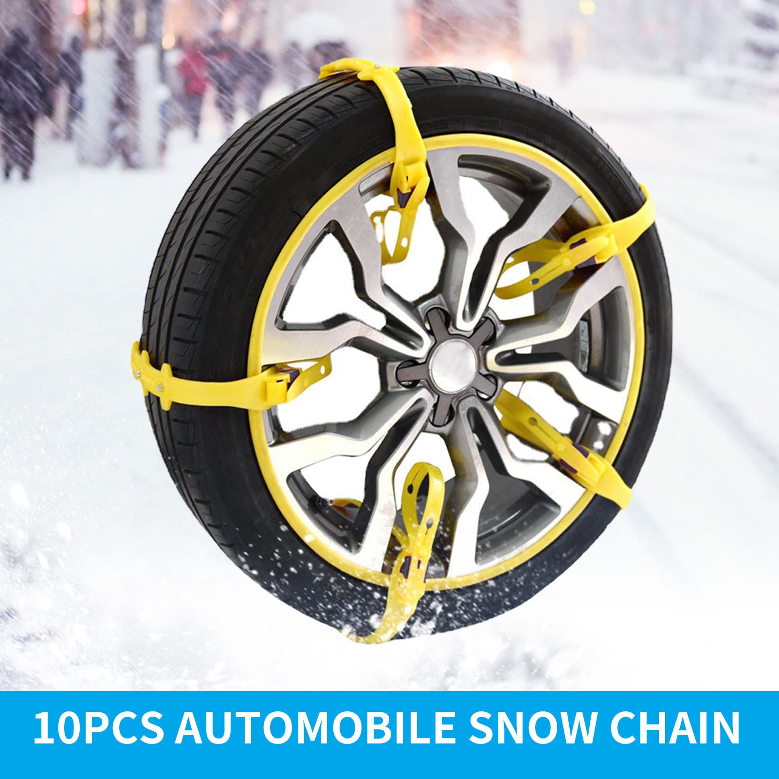 Cadenas de neumáticos para Coches - 10 Cadenas de Rueda para neumáticos de | Coche,Cadena de neumáticos Ajustable Antideslizante de Emergencia para Camiones Pesados Sedan, Hielo de Barro