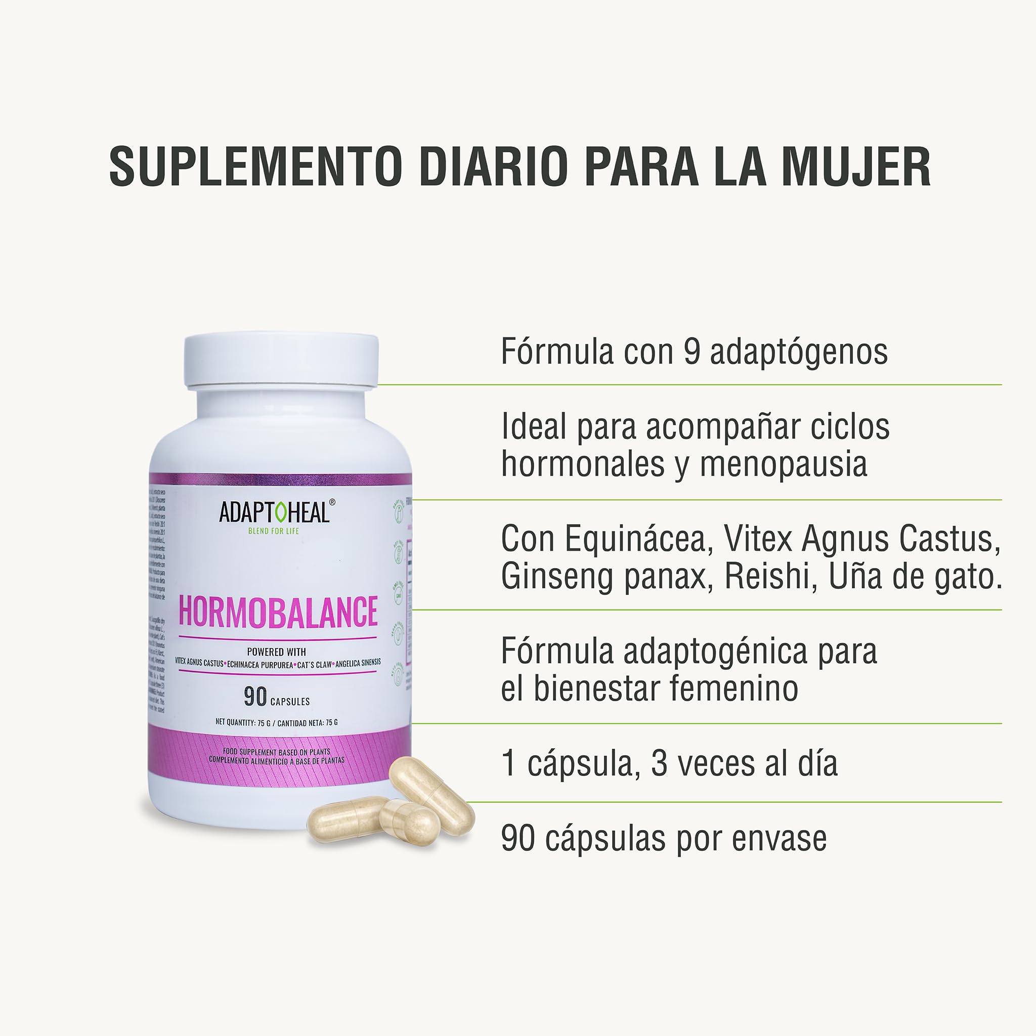 Adaptoheal Hormobalance - Menopausia y Sistema Hormonal - 90 Cápsulas