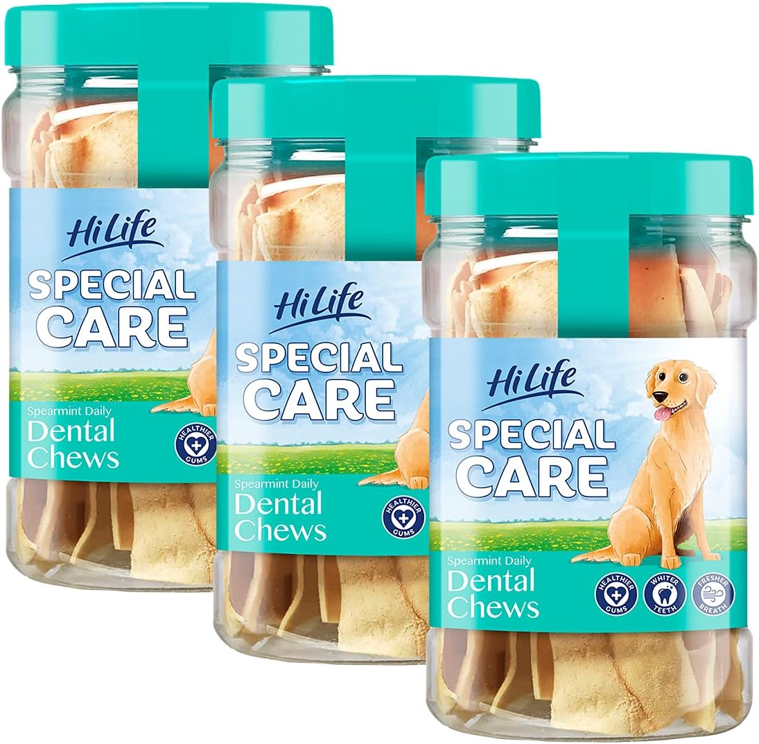Special Care Spearmint Flavour Daily Dental Chews for Dogs, For Healthier Gums, Whiter Teeth & Fresher Breath, Help Reduce Tartar Build Up (36 Chews)
