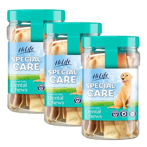 HiLife Special Care Daily Dental Dog Chews Spearmint '3 x Jars - Total 36 Chews'