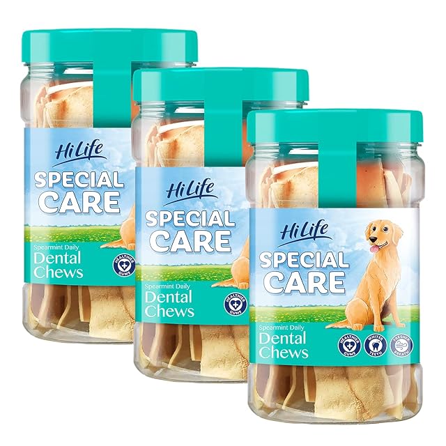 HiLife Special Care Daily Dental Dog Chews Spearmint '3 x Jars - Total 36 Chews'