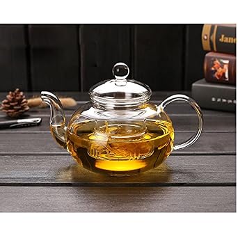 1000ML Glass Teapot With infuser,Teapot With Strainer For Loose Tea, Glass Infuser Tea Pot Can be Used On Stovetop 1000ml/35oz