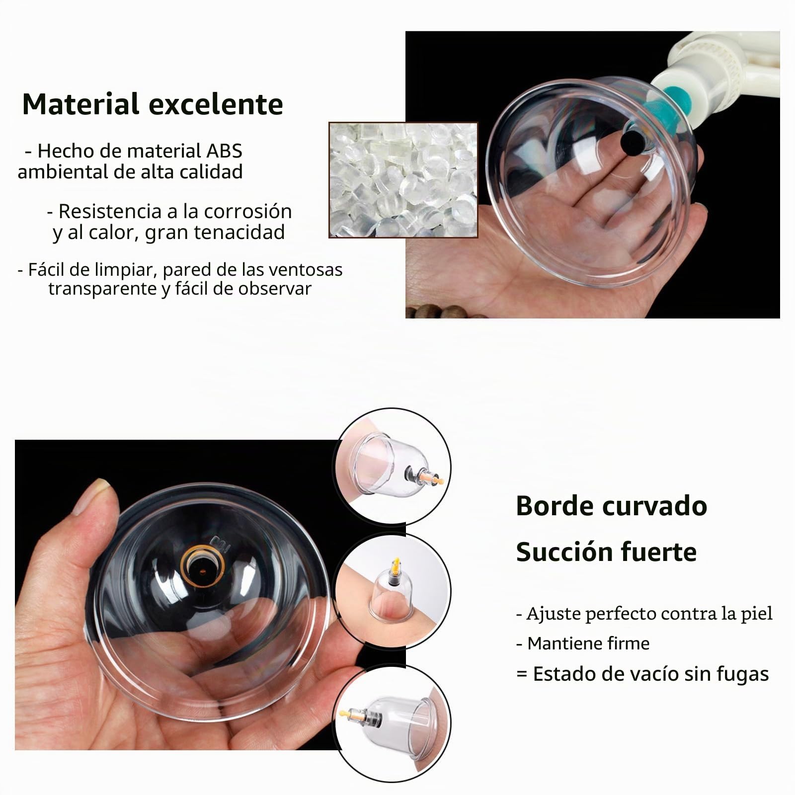 Set de 24 Ventosas Fisioterapia con Bomba de Vacío | Ventosas Masaje para Brazos, Hombros, Cuello, para Aliviar La Fatiga Muscular
