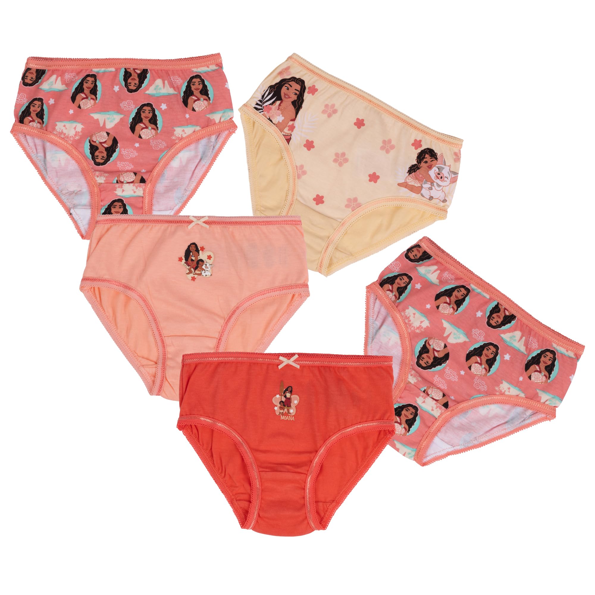 Disney Moana, Pack of 5 Briefs for Girls, 18-24 Months: 92cm, Multicolor