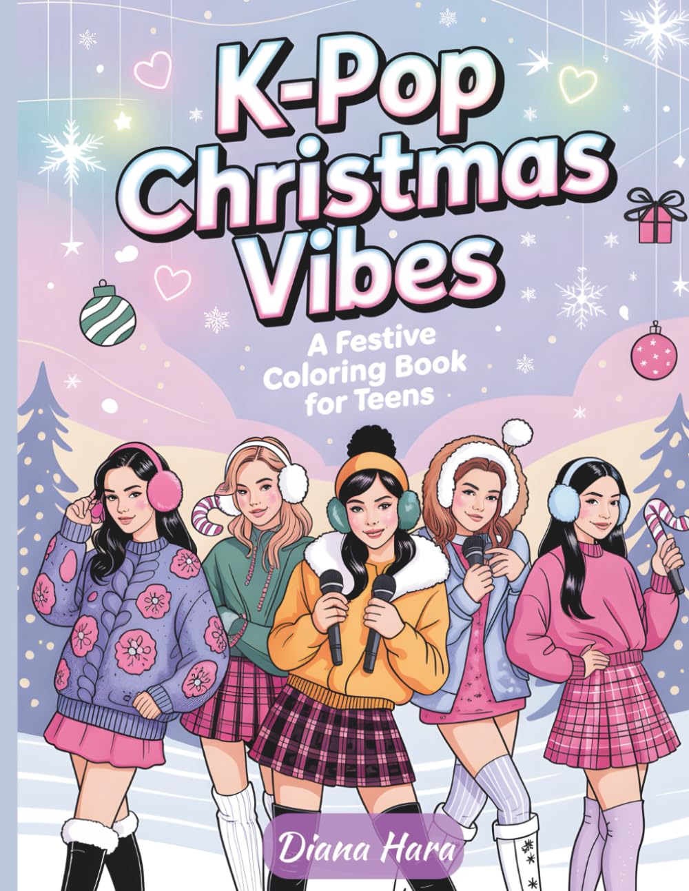 K-pop Christmas Vibes: A Festive Coloring Book for Teens