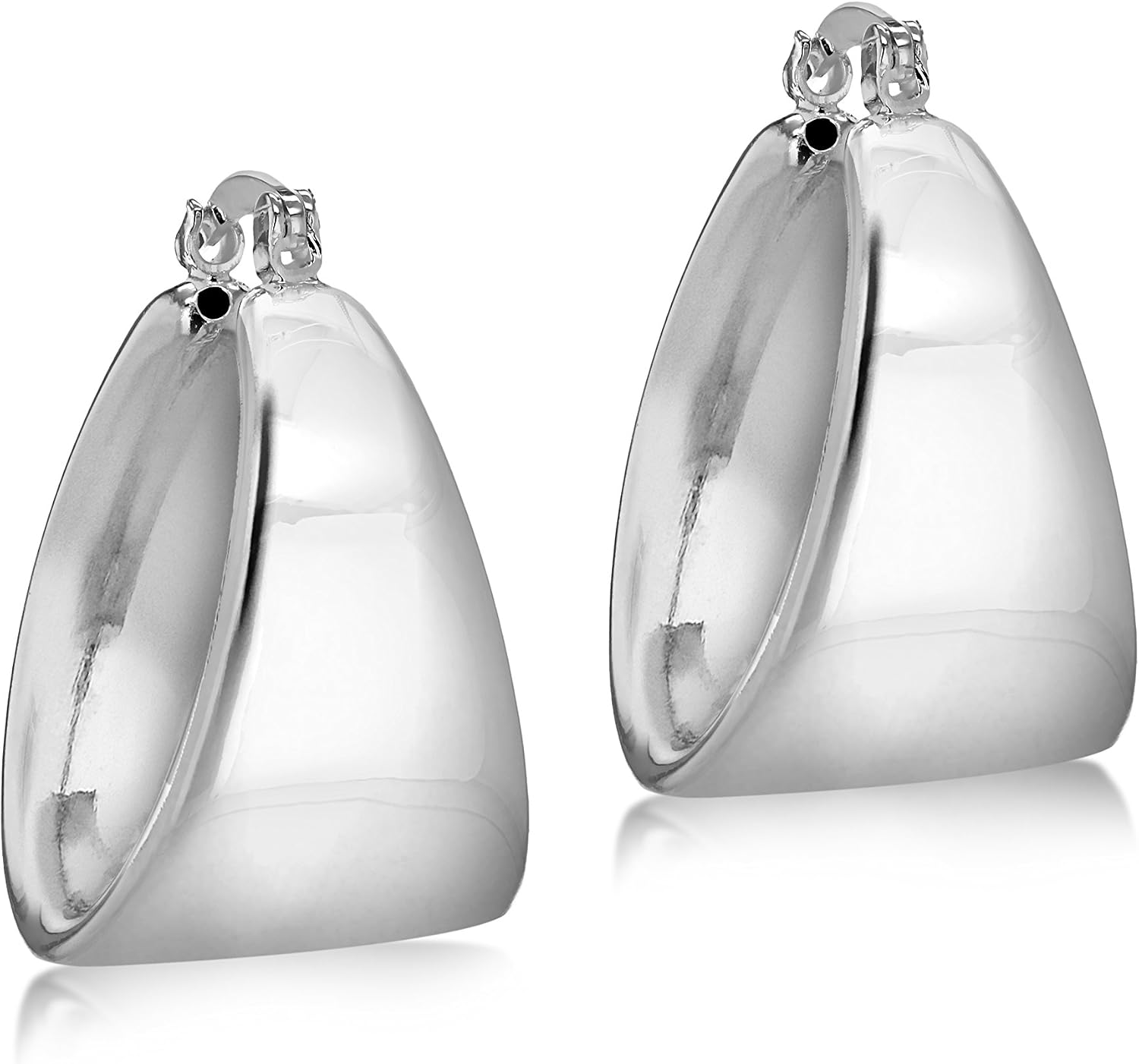 Tuscany Silver Women's Sterling Silver Graduated Electroform Creole Earrings