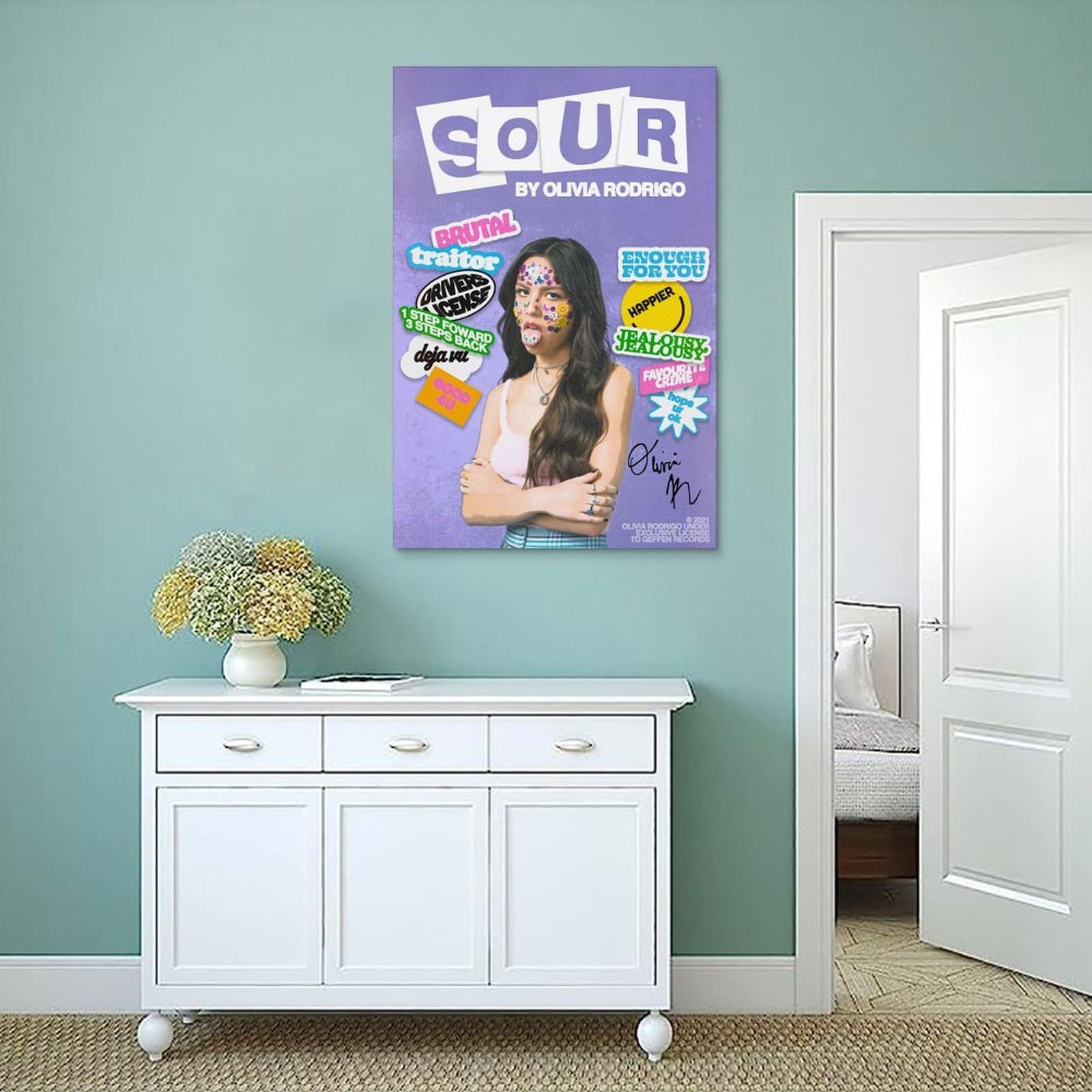 Olivia Poster Rodrigo Music Collage Art Cover Poster Decorative Painting Canvas Wall Posters and Art Picture Print Modern Decorative Posters for Bedroom 30x45cm