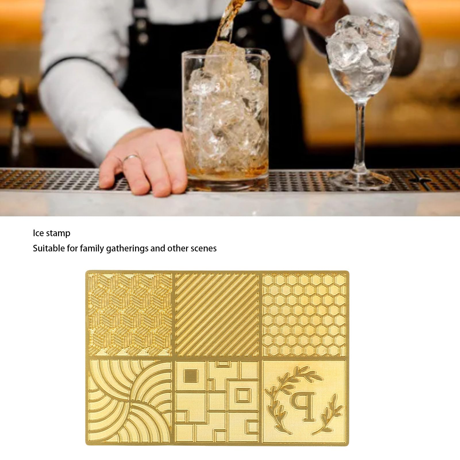Kadimendium Stempel na Kostki Lodu Kreatywny, Spersonalizowany Projekt Taca na Whisky koktajlową, Stylowa Prezentacja na Imprezy Craft Ice Stamp