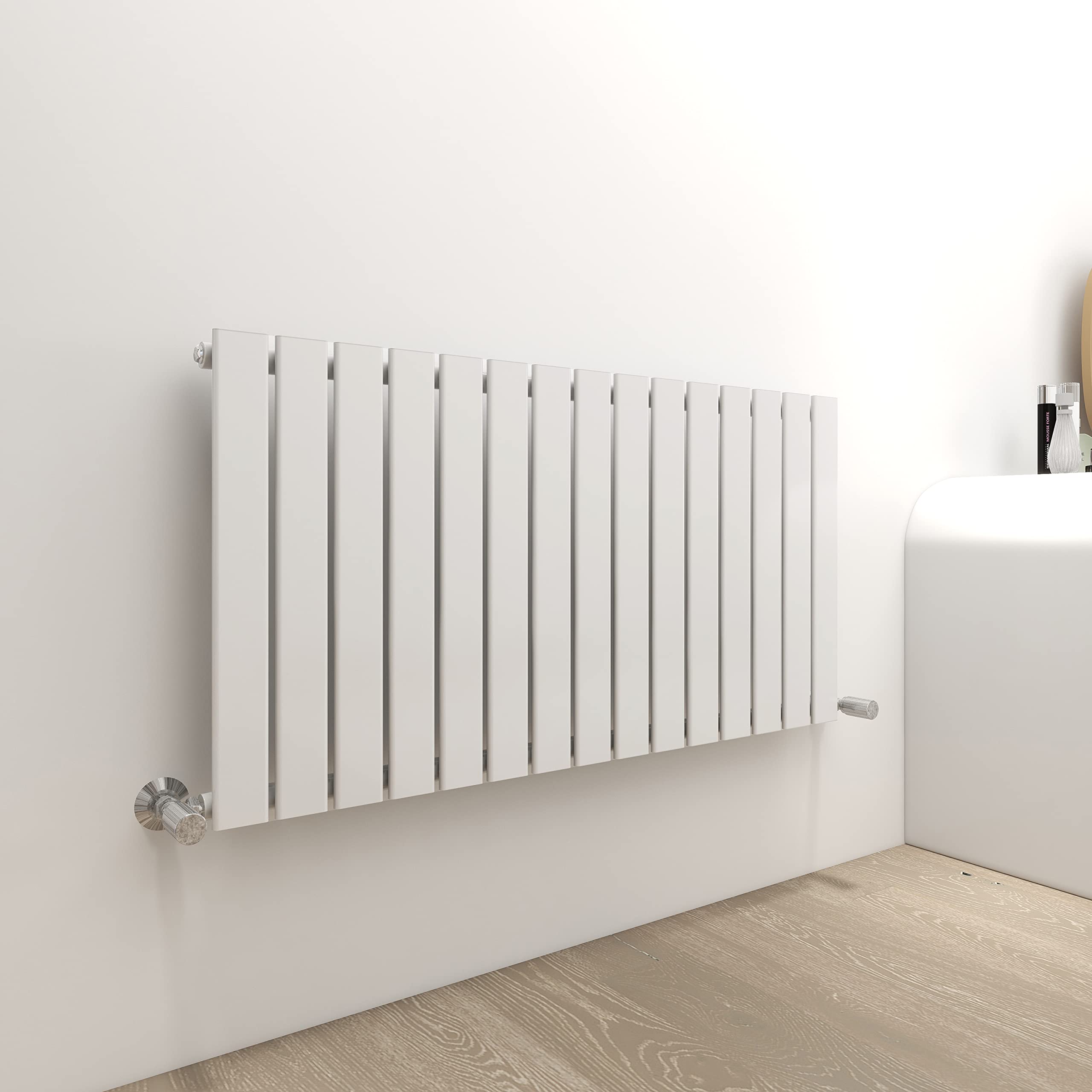 Mcc Direct White Radiator Horizontal Vertical Designer Flat Panel Central Heating Radiator 600Mm Height (600X1020mm Single, )