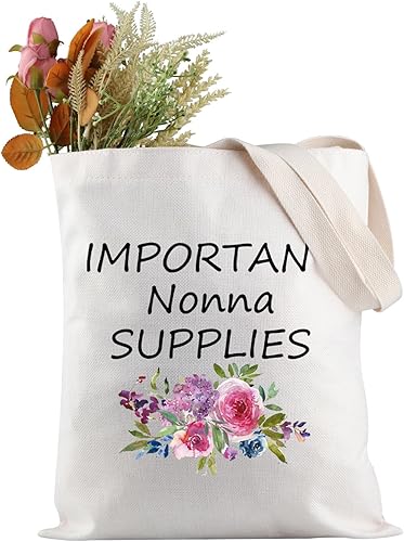 JXGZSO Importante Nonna Supplies Tote Bag Nonna Regalo de cumpleaños Nonna Regalo Nonna Regalo del Día de la Madre