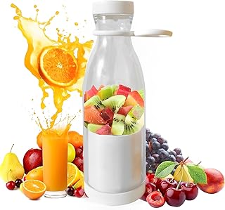 Portable Blender Smoothie Maker, Small Personal Mini Blender for Vegetables and Fruits, 380ml Juice Maker with 6 Blades, USB Blender Mixer for Baby Fitness Travel Mixer Cup