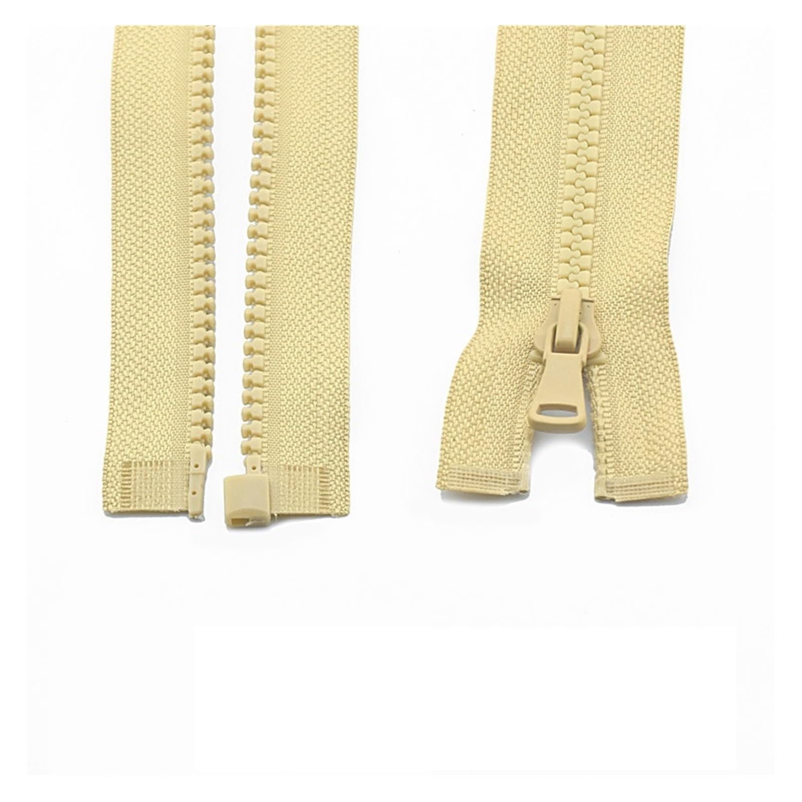 Zip 3 pcs 5# 30/40/55/60/70/80/90 cm Resin Zipper Open-End Auto Lock Plastic Zippers for Sewing Clothing Bag Clothes (Color : Khaki, Size : 55CM_5#)