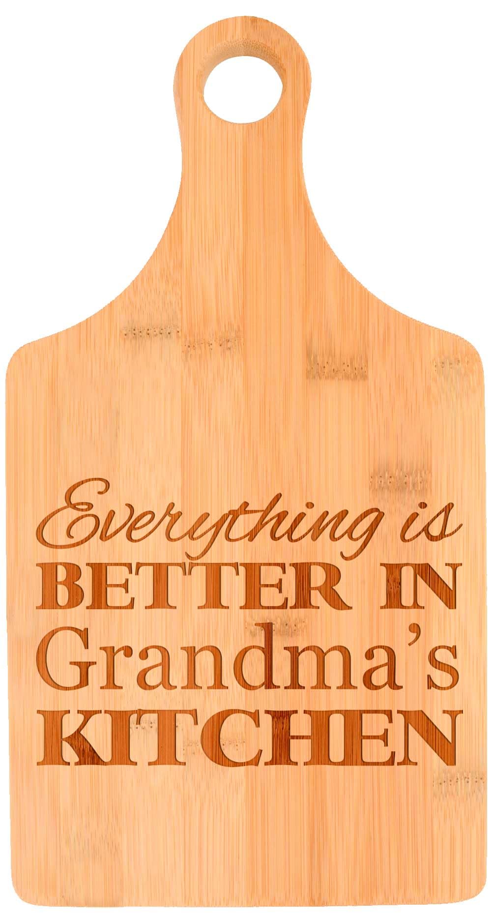 Personalized Cooking Gift Custom Text Name Better Kitchen Personalized Paddle Shaped Wood Serving Board