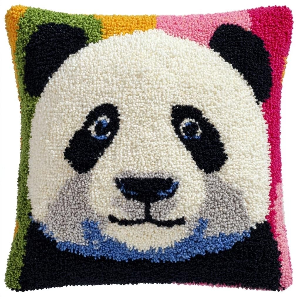 AxiangziK DIY Latch Hook Cushion Kit for Adults,Cute Panda